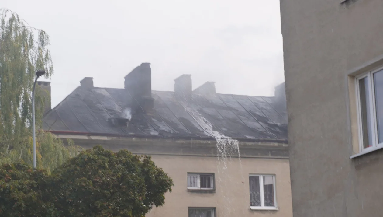 Pożar przy ul. Gabriela Narutowicza w Żychlinie