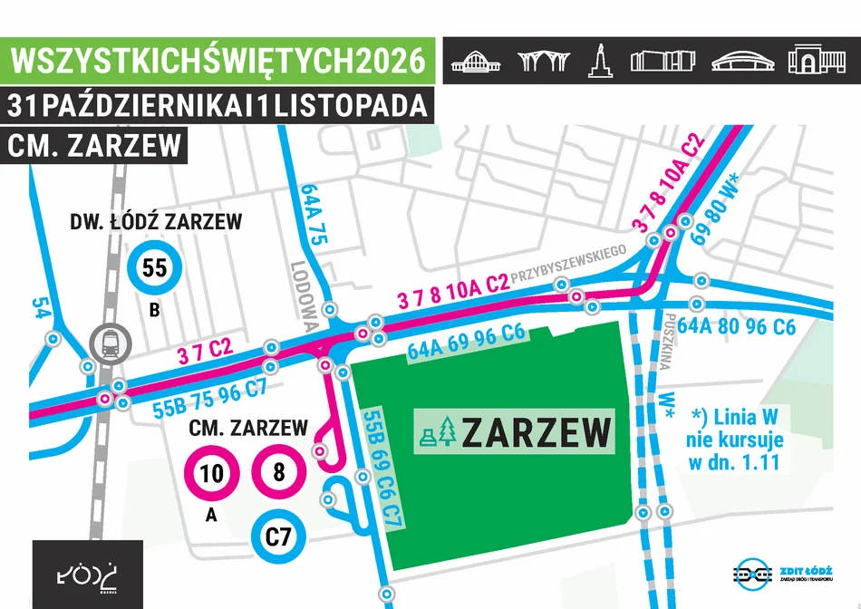 Dojazd na cmentarze w Łodzi 2026 r. – zdjęcie 3