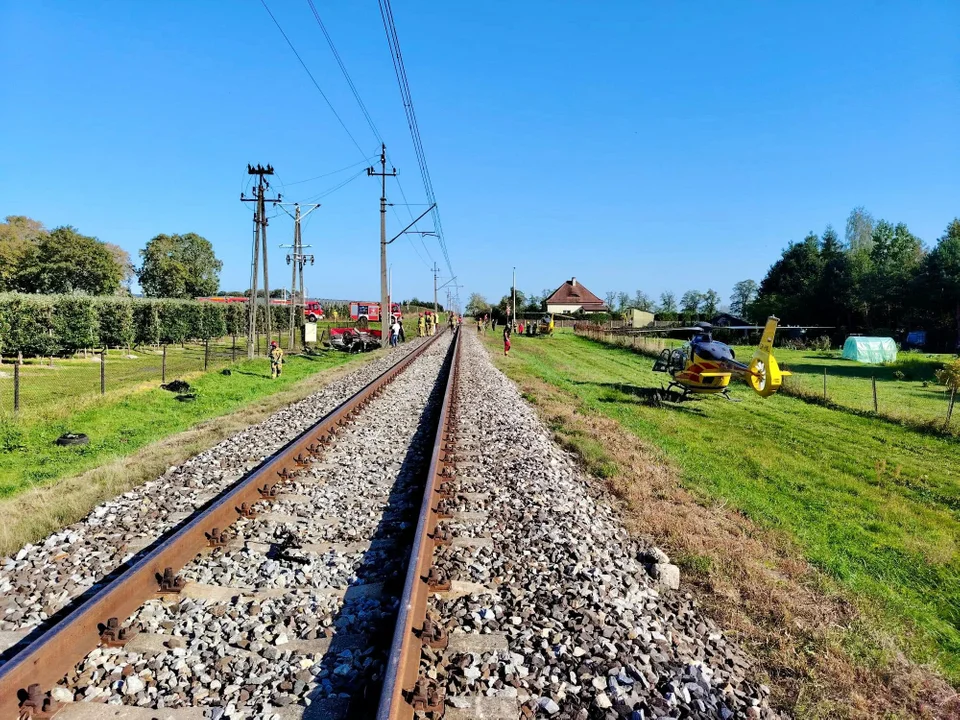 Wypadek na przejeździe kolejowym w powiecie wieluńskim